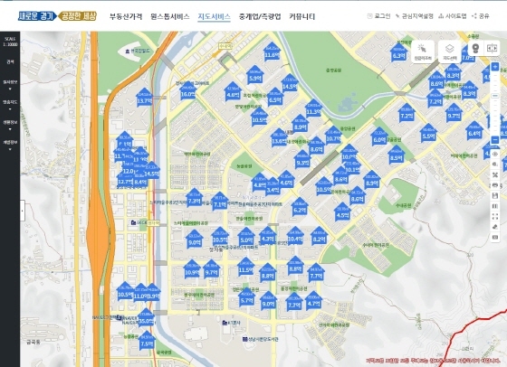 NSP통신-경기부동산포털 실거래지도 이미지. (경기도)