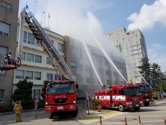 NSP통신-화재진압 훈련 장면. (용인시)