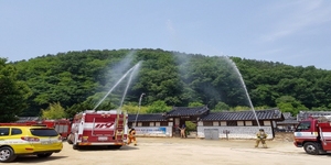 [NSP PHOTO]청송군,  중요 목조문화재 유관기관 합동 소방훈련 실시