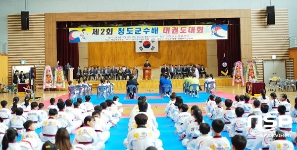 NSP통신-청도군체육회는 청도군태권도협회 주관으로 지난 8일 2019년 제2회 청도군수배 태권도 대회를 개최했다. (청도군)