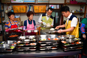 [NSP PHOTO]월성본부, CJ헬로 신라방송과 합동 무료급식 봉사활동 시행