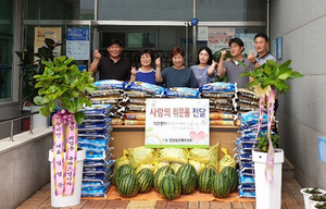 [NSP PHOTO]박현주 목포시 연동장, 취임 축하 쌀로 이웃사랑 귀감