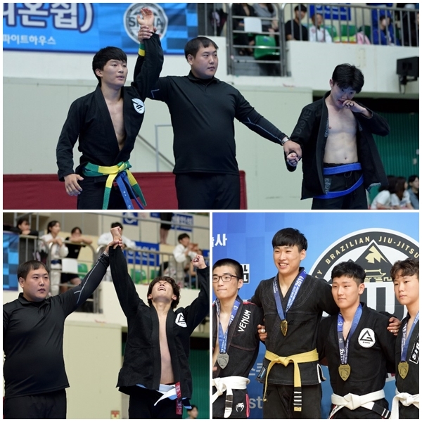 NSP통신-(위쪽 시계방향으로)김진우 블루어덜트 승리, 김현대 승리, 아이기스 조준호1위, 전중현 3위 입상들이 우승 기념 촬영을 하고 있다.
