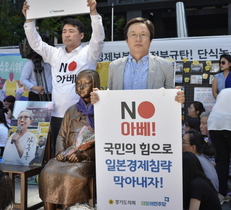 [NSP PHOTO]배수문 경기도의원, NO 아베 1인 시위 참여
