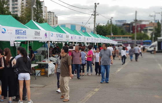 NSP통신-김포 포도 직거래장터 모습. (김포시)