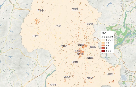 NSP통신-▲공주시가 빅데이터 분석을 통해 관내 CCTV 우선 설치지역을 선정했다. (공주시)