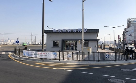 NSP통신-▲아산시 배방 환승정류장에 시외·고속버스 승·하차가 최종결정됐다. (아산시)