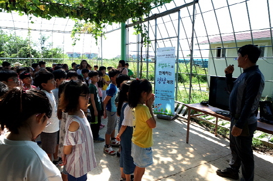 NSP통신-안산시 학교급식지원센터는 로컬푸드 학교급식 우수학교 2개교를 선정해 시 대표 특산물을 활용한 대부포도 생생체험 교육을 실시한다. (안산시)