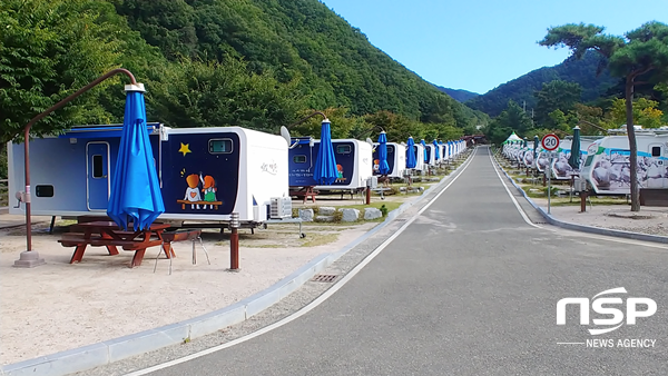 NSP통신-영천시 치산관광지 카라반 캠핑장 모습. (영천시)
