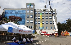 [NSP PHOTO]홍성군, 노인요양병원 화재발생 가정 현장훈련 실시