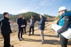 [NSP PHOTO]장세용 구미시장, 장천 여남리 저전지 정비공사 현장방문