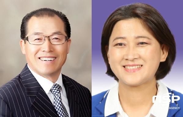 NSP통신-(왼쪽부터)박태춘 도의원(교육위원회, 비례), 김영선 의원(더불어민주당, 비례)