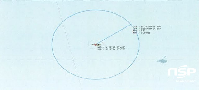 NSP통신-연중 수상레저활동 금지구역으로 새롭게 지정된 직도 방 끝단으로부터 3해리권 해상