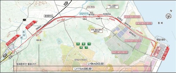 NSP통신-포항 영일만항 인입철도 노선