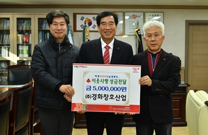 [NSP PHOTO]경화창호산업, 경산시에  이웃돕기 성금 500만원 기탁