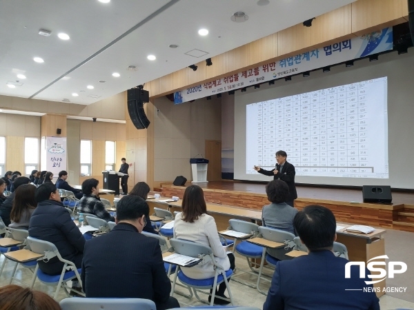 NSP통신-경상북도교육청은 14일 도 교육청 웅비관에서 직업계고등학교 취업부장과 취업지원관 150여명을 대상으로 2020년 직업계고 취업률 제고 를 위한 업무 관계자 협의회를 가졌다. (경상북도교육청)