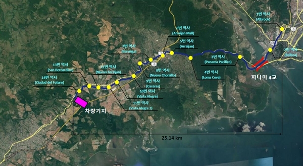 NSP통신-파나마 메트로 3호선 프로젝트 위치도 (이미지=현대건설)