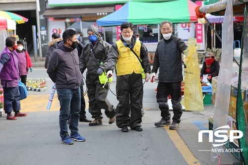 [NSP PHOTO]안호영 예비후보, 코로나 방역 자원봉사 나서