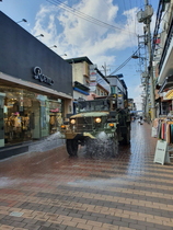 [NSP PHOTO]구미시, 군부대 제독차량 투입해 시내 일제방역