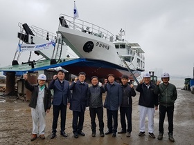 [NSP PHOTO]군산시, 80톤급 도서지역 연료운반선 진수