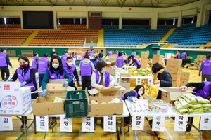 [NSP PHOTO]순천시, 무료급식 중단 소외계층 1천명 권분 꾸러미 제공