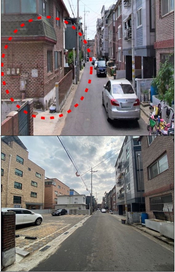 NSP통신-주택가 뒷골목 주차장 조성 전, 후 모습. (경기도)