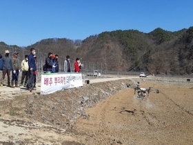 [NSP PHOTO]청송군, 코로나19 농촌 일손부족... 드론이 해결