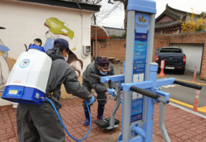 [NSP PHOTO]경주시, 야외체육시설 총체적 방역소독 실시