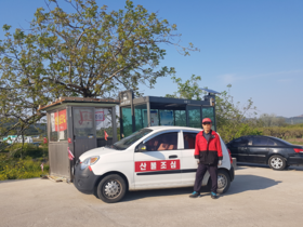 [NSP PHOTO]경주시, 안강읍 산불감시원 문경열 씨... 산불예방 홍보 화제