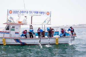 [NSP PHOTO]한울원전본부, 온배수 이용 양식 어·패류 방류로 황금어장 조성