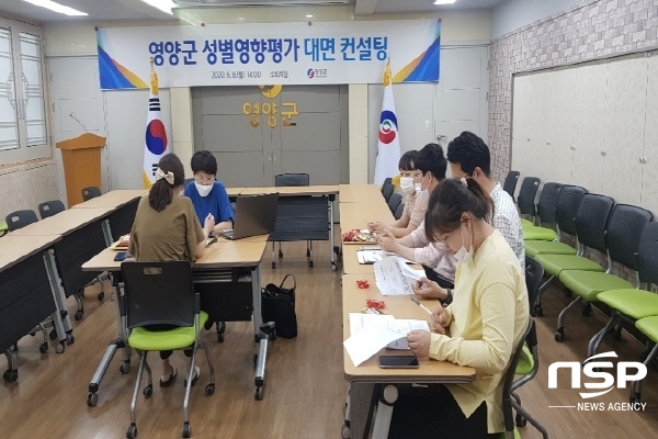 NSP통신-영양군은 8일 군청 소회의실에서 성별영향평가 전문가(컨설턴트)를 초청해 1대1 대면컨설팅을 실시했다. (영양군)