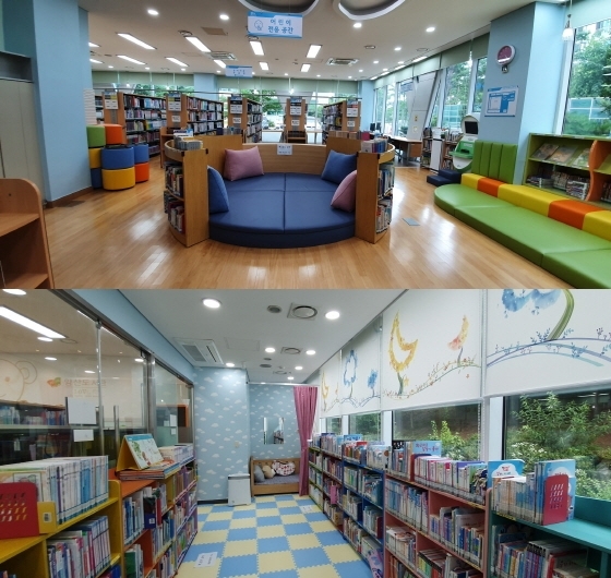 NSP통신-양산도서관 어린이자료실(상단)과 유아자료실의 정비후 모습. (오산시)