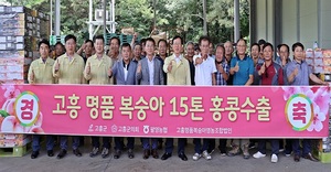 [NSP PHOTO]고흥군, 명품 복숭아 15톤 홍콩 수출