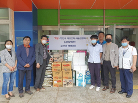 [NSP PHOTO]예술인협회 문경지회·문경 백화버섯, 관내 불우학생에게 생필품 전달