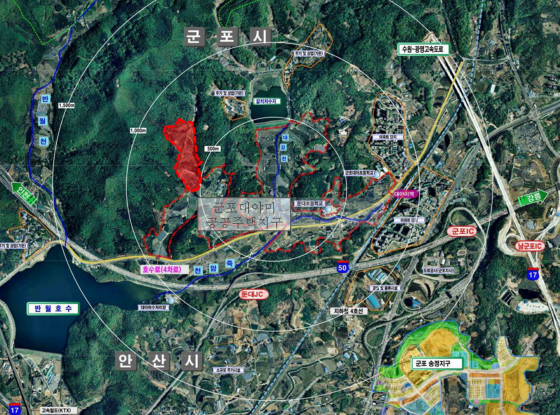 NSP통신-군포시 종합체육시설 조성 부지 위치도. (군포시)