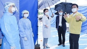 [NSP PHOTO]허태정 대전시장, 24시간 비상근무 14개 선별진료소 방문