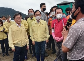 [NSP PHOTO]박상돈 천안시장, 문재인 대통령에 피해지역 복구비 지원 요청
