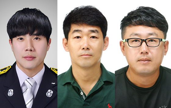 NSP통신-故 김국환(29) 소방장, 최봉석(43)氏, 손성모(37)氏. (LG복지재단)