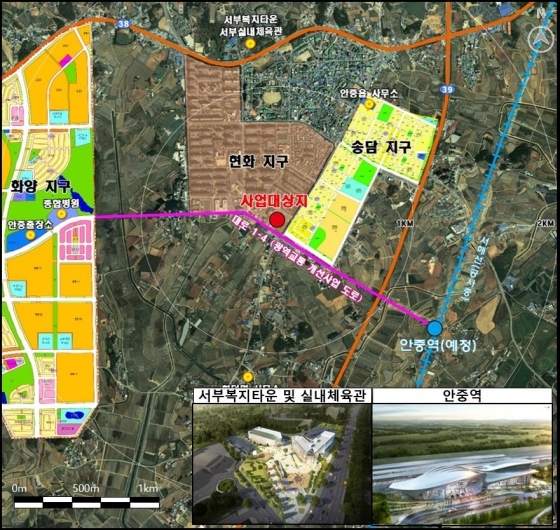 NSP통신-안중현화지구 내 안중터미널 개발사업지 항공사진. (평택도시공사)