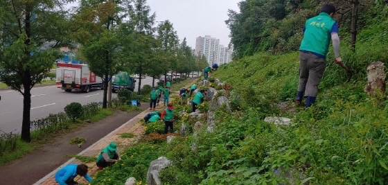 NSP통신-10일 새마을회 회원들이 환경정화를 하는 모습. (오산시)