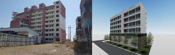 NSP통신-좌측부터 방치건축물, 사업조감도(이미지=국토부)