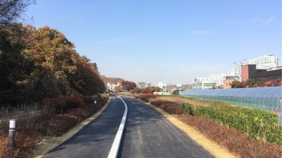 NSP통신-분당구 궁내동 196-19번지 일원(670m) 광역상수도 매설부지에 조성된 도시숲길 모습. (성남시)