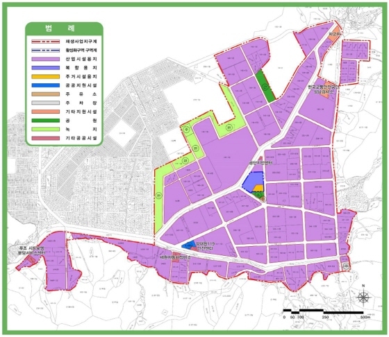 NSP통신-성남산단(성남하이테크밸리) 재생사업지구 토지이용계획도. (성남시)
