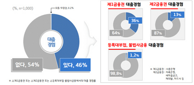 NSP통신-최근 5년간 대출 경험률 관련 경기도민 설문조사 결과 그래프. (경기도)