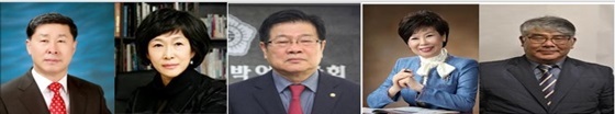 NSP통신-(사진 왼쪽부터)소상공인연합회 소속 김임용 회장직무대행(한국가스판매업협동조합연합회장), 오세희 부회장(한국메이크업미용사회 중앙회장), 정경제 이사(대한숙박업중앙회 회장), 이선미 이사(대한미용사회중앙회 회장), 임원배 부회장(한국수퍼마켓협동조합연합회장) (소공연)