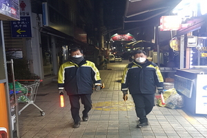 [NSP PHOTO]경북의용소방대, 전통시장 야간순찰 실시... 겨울철 시장화재 예방