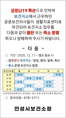 NSP통신-보건지소 업무 중단·축소 운영 안내문. (안성시)