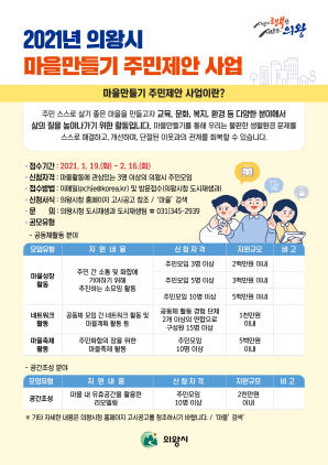 NSP통신-마을만들기 주민제안사업 홍보지. (의왕시)