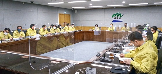 NSP통신-▲계룡시가 軍문화엑스포 지원사업 추진상황 보고회를 개최했다. (계룡시)