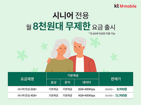 [NSP PHOTO]KT엠모바일, 월 8000원대 어르신 전용 무제한 알뜰폰 요금제 출시